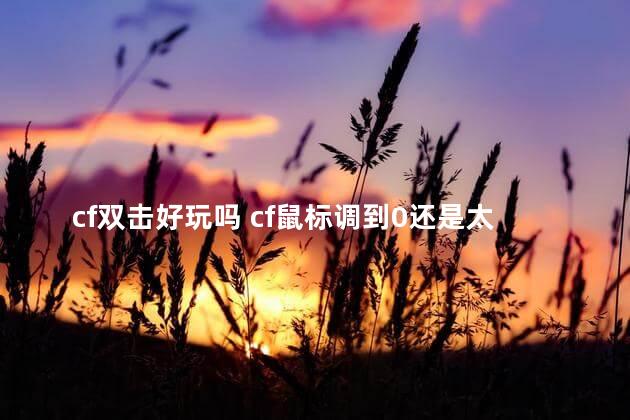 cf双击好玩吗 cf鼠标调到0还是太快怎么办